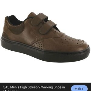 SAS Men's Leather Double-Strap Sneaker in Brown and Black
